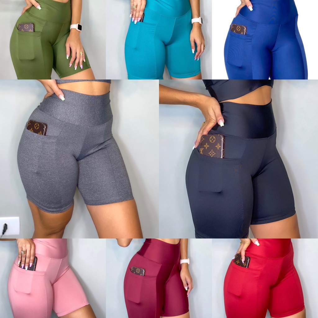 1 Bermuda C/bolso Fitness em Oferta na Shopee