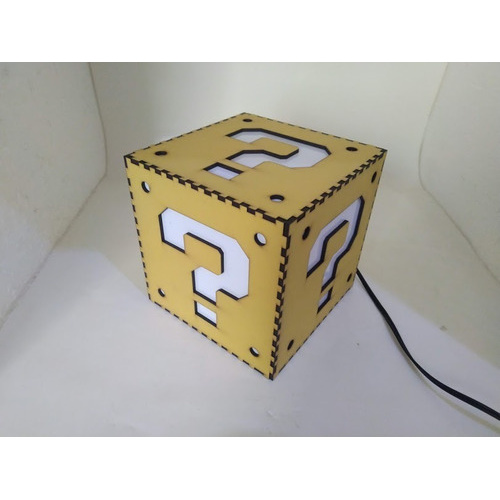Luminaria Super Mario Em Mdf Cubo Do Mario Cubo Interrogaçao