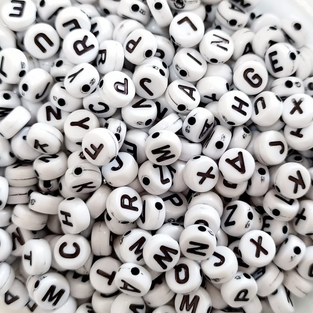Missangas De Letras Com Letras Alfabeto 1500 Peças (210g)