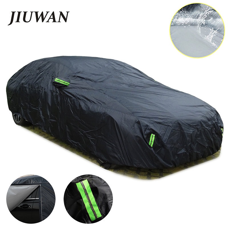 Capa Para Carro Automotivo À Prova D'água Proteção UV SUV/sedan Completa Ao Ar Livre D'água Contra Chuva E Neve Com Zíper Desenho De Preto S-XXL