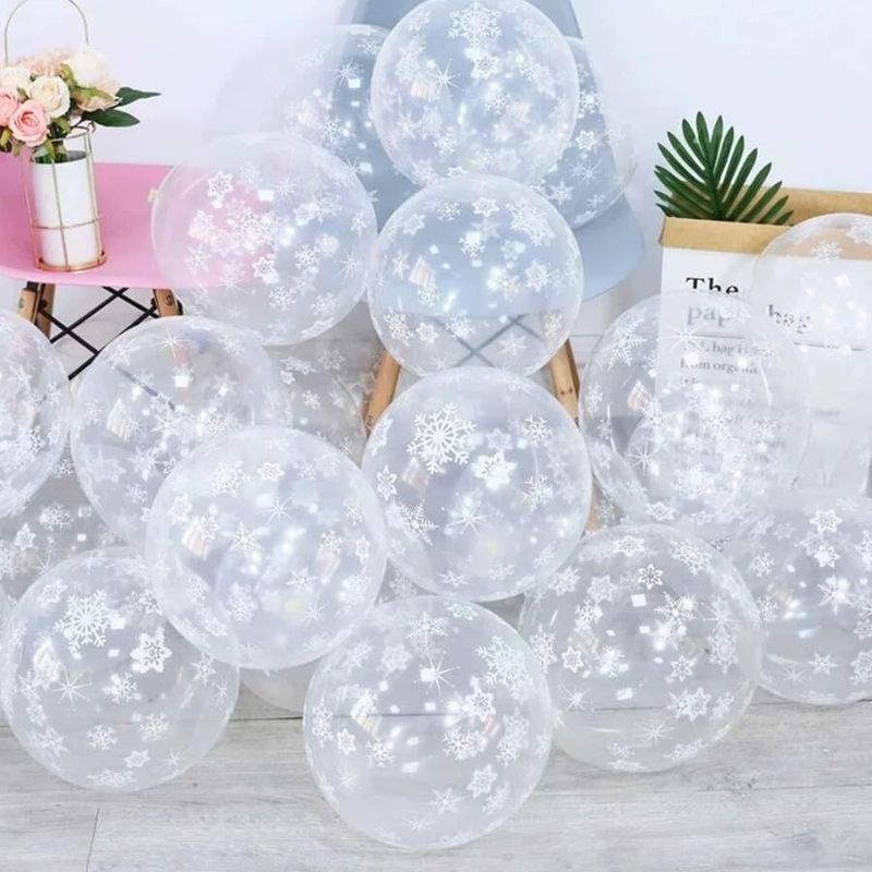Balões Flocos de Neve Frozen Redondo 25 unidades bexigas Nº 9 em Oferta na Shopee