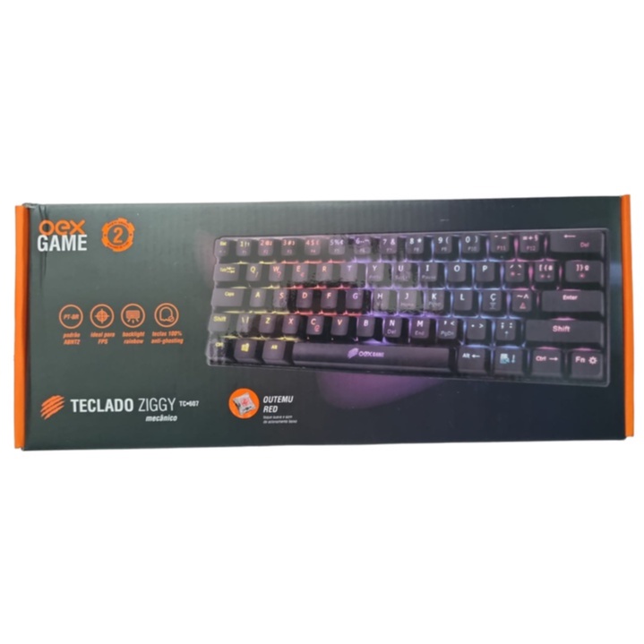 Teclado OEX 60% Ziggy TC607 Gamer Led RGB