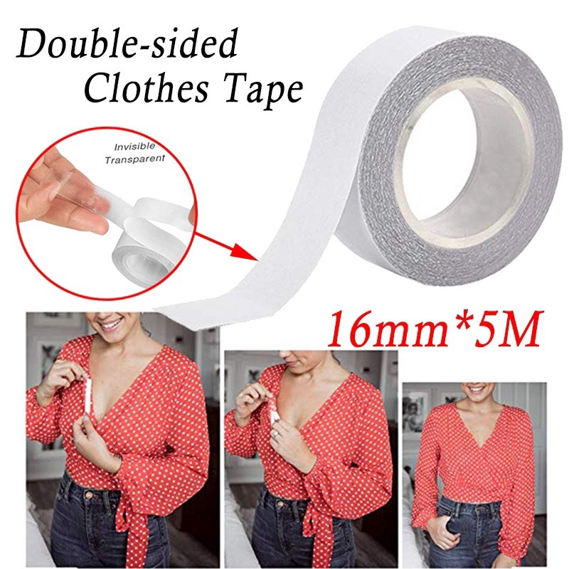 1x16mm * 5m Fita Corporal Dupla Face Sutiã Stealth Reast Feminino Vestido Claro Modesta Corpo Transparente Pegajoso
