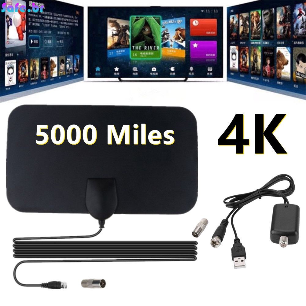 Antena De Tv Digital original HDTV box amplificador de sinal 4K interna 5000 milhas dvb-t2