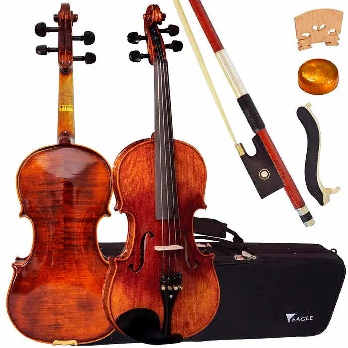 Violino 4/4 Envelhecido Vk644 Eagle Completo Revenda Oficial