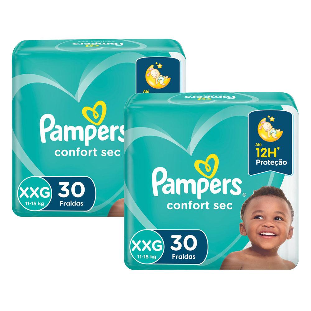 Fralda Pampers Confort Sec Tamanho XXG com 60 Unidades em Oferta na Shopee
