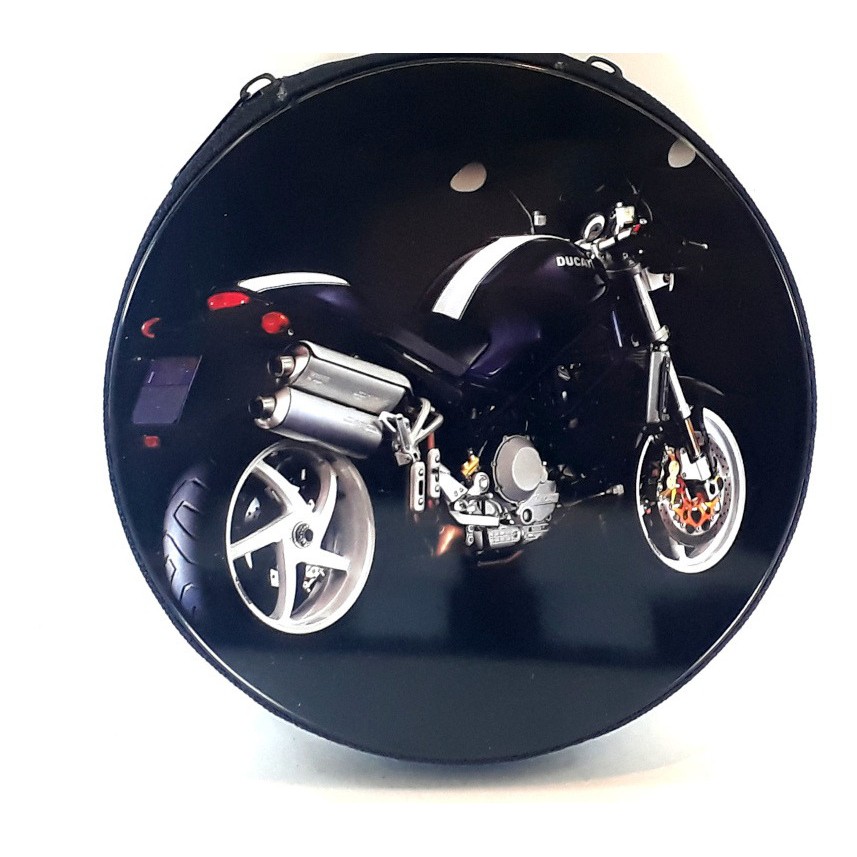 Moto Ducati Azul faixa branca Porta Cd E Dvd Estojo Metal 24 Dvd