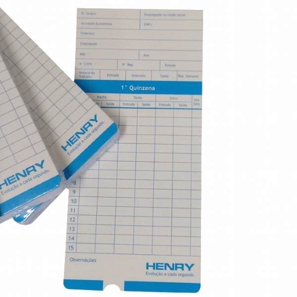 Cartão ponto relógio cartográfico Pontto (Topdata) - 100 un