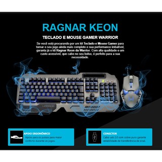 Kit Teclado E Mouse Gamer Warrior Ragnar Keon Tc223 | Shopee Brasil