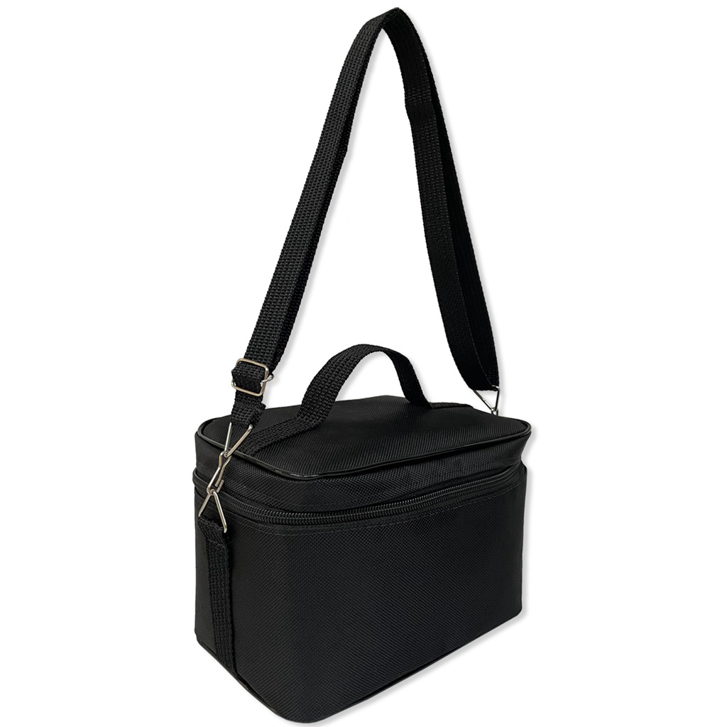 Bolsa térmica lancheira escolar preta academia fitness armazenamento de comida bebida com alça