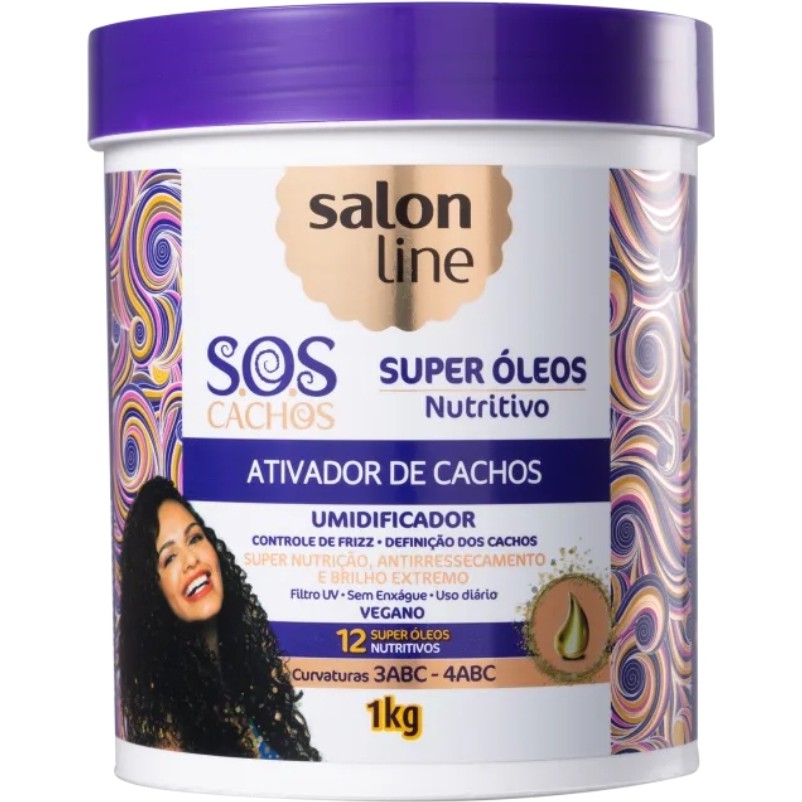 Creme Ativador De Cachos 1kg Salon Line S O S Cachos Super Oleos Shopee Brasil