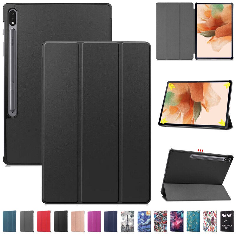 For Samsung Galaxy Tab S7 FE 12.4 SM-T730 SM-T736B Slim PU Leather Smart Book Stand Shockproof Case Cover