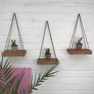 Kit Com 3 Prateleira de pinus para suculentas Suporte para Plantas Nicho Rustico mdf em Oferta na Shopee