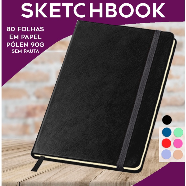 CADERNO GRANDE tipo moleskine 21cnx14 sem pauta capa dura em Oferta na Shopee