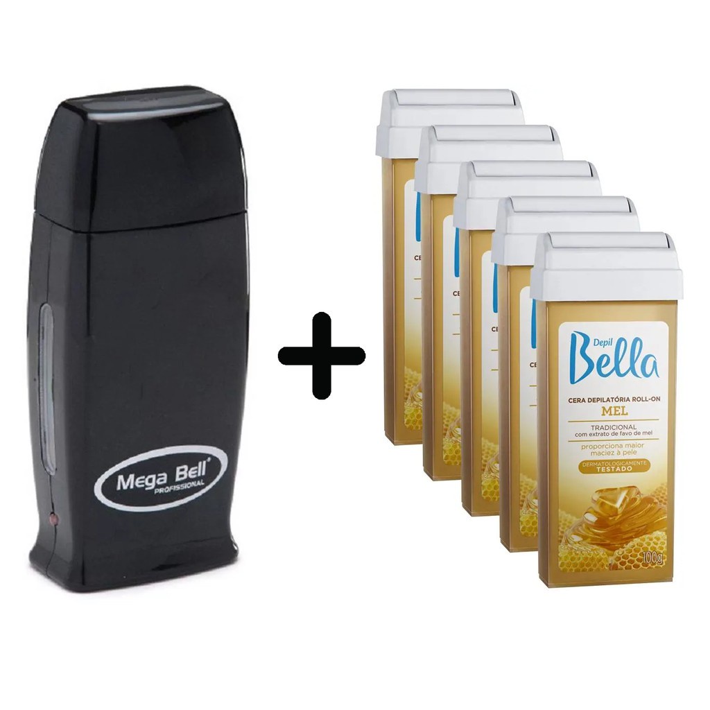Depilador Elétrico Depilação Mega Bell + 5 Ceras Depil Bella a em Oferta na Shopee