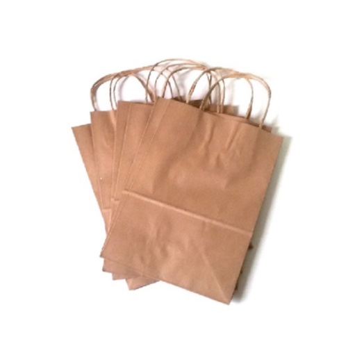 Detalhes do Sacola Kraft com alça 20x11x34  Parda ( 10 Unidades )