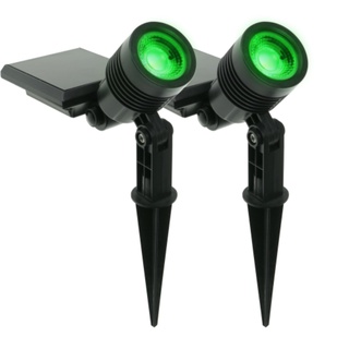 Kit 2 Espeto Refletor Led Spot Solar Verde Externo Jardim