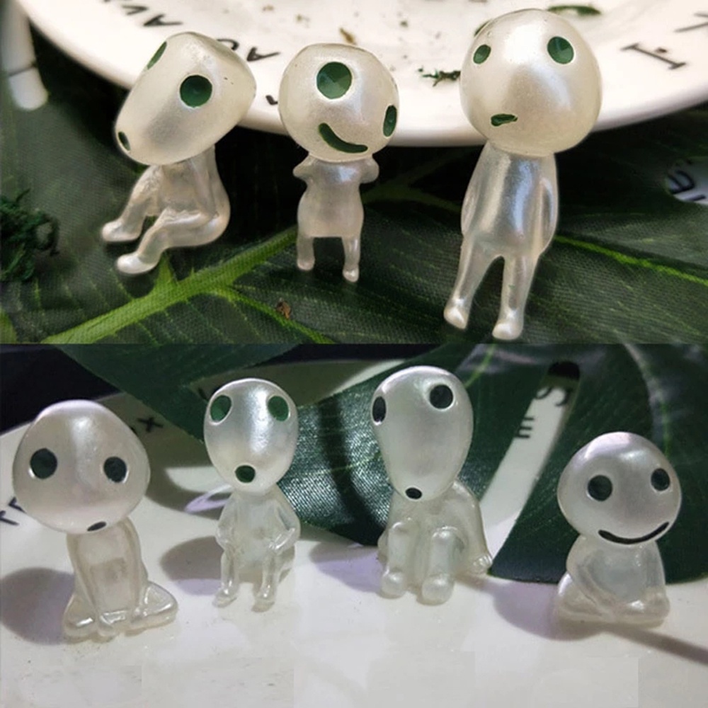 5pcs Mini Luminous Tree Elves Cartoon Doll Statue Bonsai Flowerpot Decor 