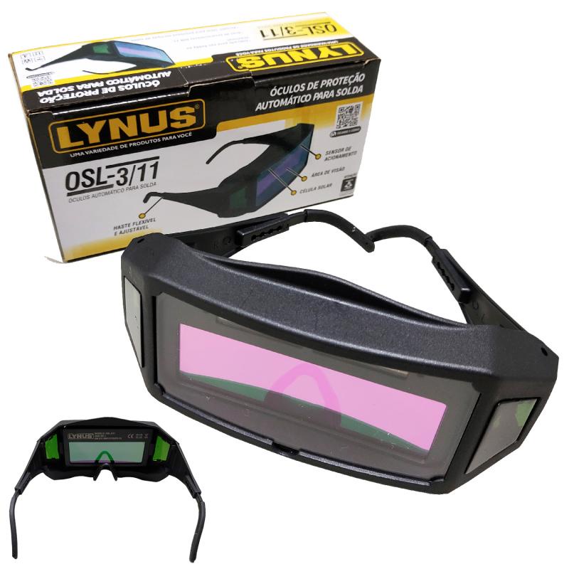 Máscara Solda Automática 3 à 11 DIN MSL-3500 + Óculos de Solda Automático OSL-3/11 LYNUS — imagem 2 de 2