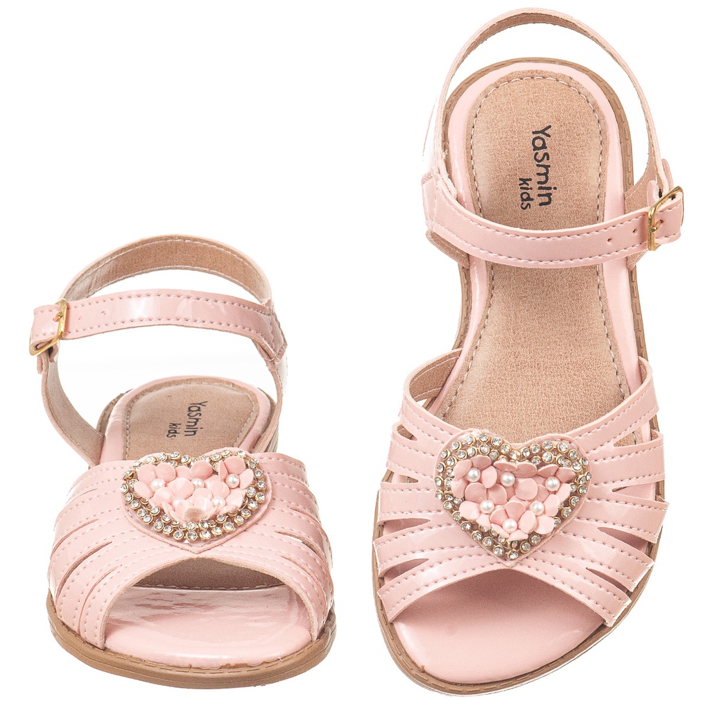 Sandalia Rasteira Infantil Feminina Menina Festa Batizado Bebe Moda Sapato Casamento Coraçao 10