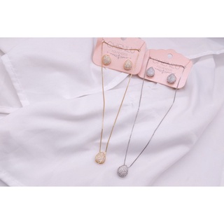 Kit Conjunto Colar + Brinco Cravejado em Zircônia Colar Gargantilha