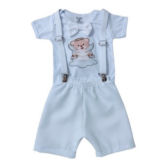 Conjunto Bebê Batizado Menino Infantil Roupa Batismo C/ Body
