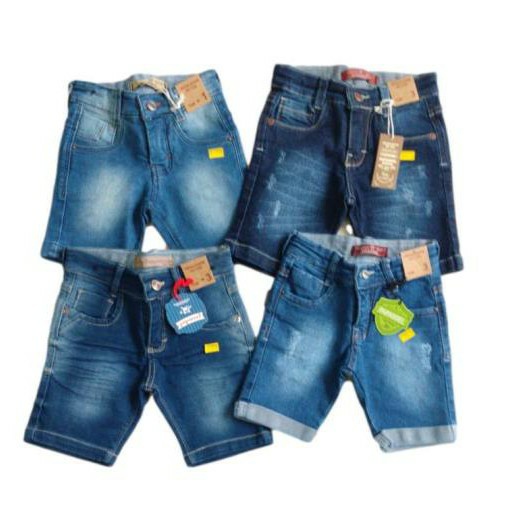 Kit Bermuda Jeans Sarja Bebê Infantil 2 Peças Menino 01-03