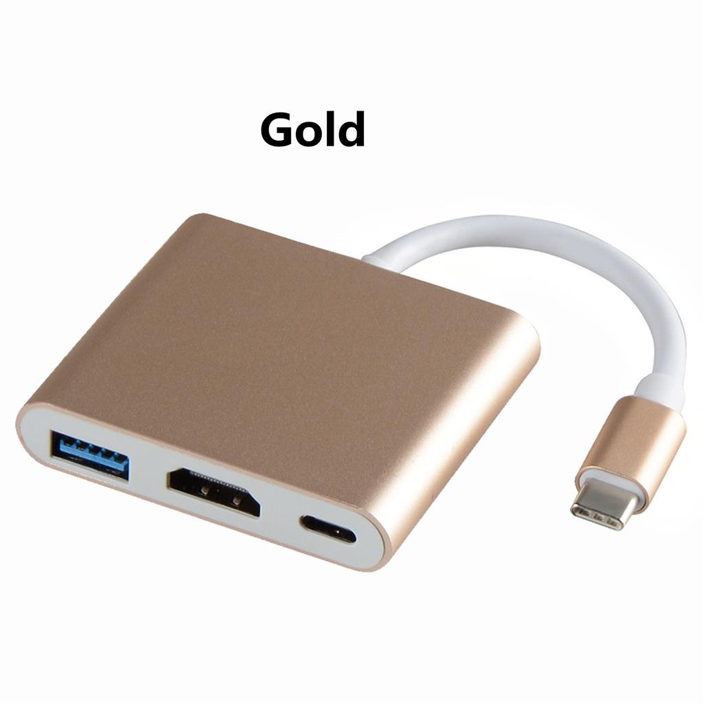 Adaptador Thunderbolt Usb 3.1 Tipo C 3.0 Hdmi 4k iMac Mac ouro
