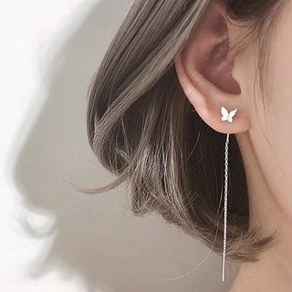 Mulheres Borboleta Pendurar Brincos De Metal Sliver Cores Do Ouro Borla Encantos Brinco Jóias Acessórios De Moda