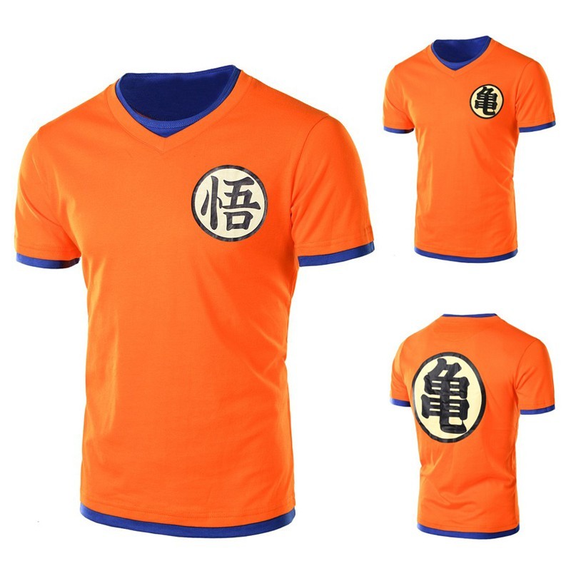 Camiseta de Manga Curta Laranja de Anime / Goku / Dragon Ball Z / Fantasia Masculina | Shopee Brasil