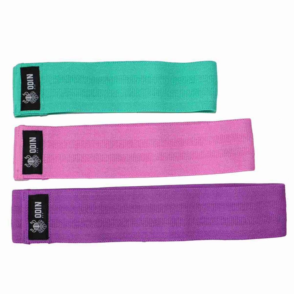 Kit com 3 Faixas Elásticas de Exercício Hip Band Mini Band Tecido Elástico - Odin Fit em Oferta na Shopee