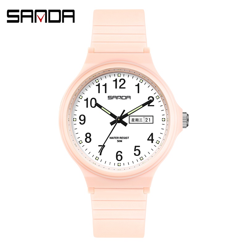SANDA Relógio De Pulso Feminino/Eletrônico/À Prova D'água/Com Calendário/Semana/Esportivo/Casual/6006-5