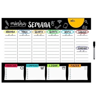 Lousa Quadro De Aviso Planejamento Semanal 40x29cm + Brinde em Oferta na Shopee
