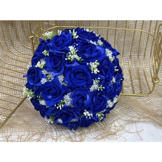 Buquê Noiva Casamentos Religioso/G Rosa Azul/com 21 flores