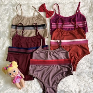 Kit 5 Conjuntos Juvenil Lingerie Top e calcinha com elástico Revenda Moda Infantil  sutia juvenil para meninas 08 anos 10 anos 12 anos 14 anos infantil infantojuvenil novo confortavel menina moça