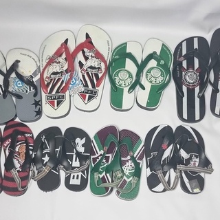 Chinelo Infantil Sandália Para Criança De Time Futebol Times Brasileiro
