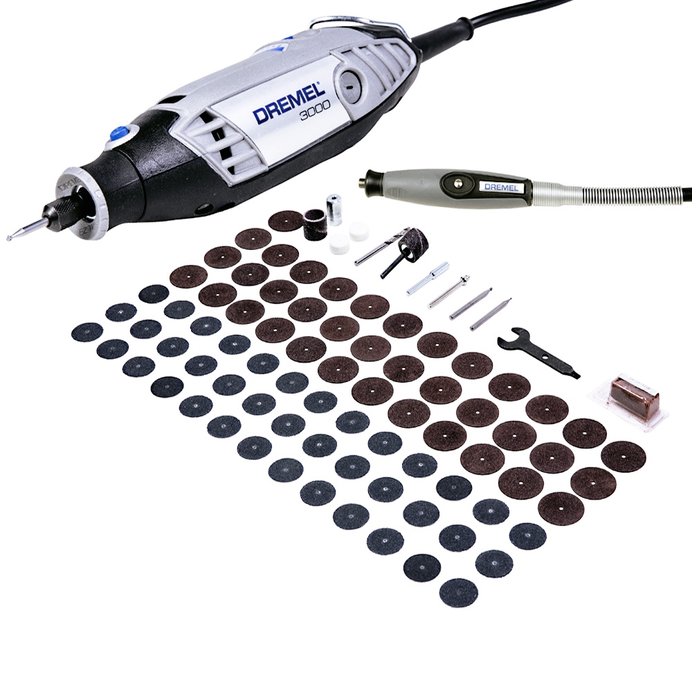 Dremel 3000 com Eixo Flexível e 82 Acessórios Micro Retífica em Oferta na Shopee