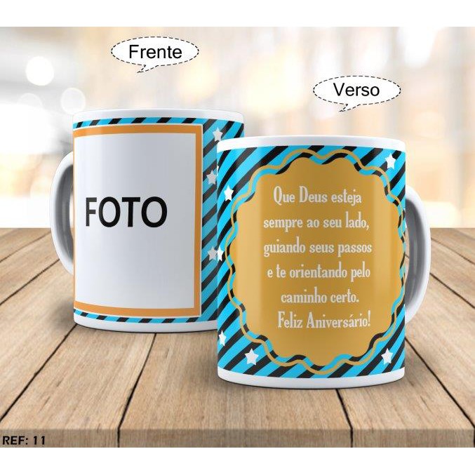 caneca personalizada para presente com foto feliz aniversário que deus esteja sempre ao seu lado para amigo pai tio amigo primo dindo vô