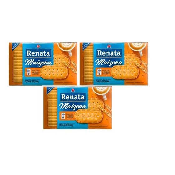 Biscoito Maizena Renata 360g Com 3 Unidades