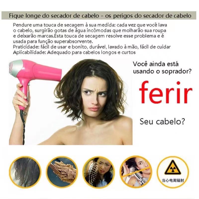 Toalha Grossa Mágica P/ Cabelo Secar Rápido / Touca / Banho