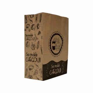 Sacos para Delivery Pardo #SeuPedidoChegou - C/100 Unidades em Oferta na Shopee