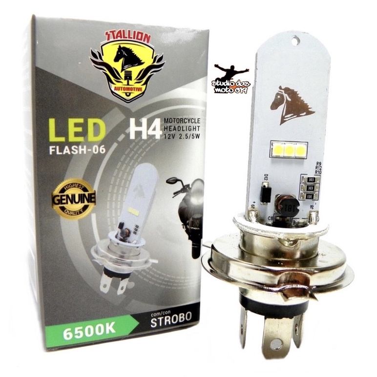 lâmpada farol led stallion c/ strobo H4