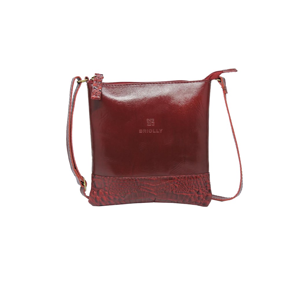 Bolsa feminina em couro REF. 406 pequena compacta slim transversal