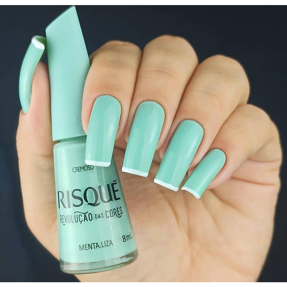 Esmalte Risque Revolucao Das Cores Cor Verde Claro Bebe Menta Liza Shopee Brasil