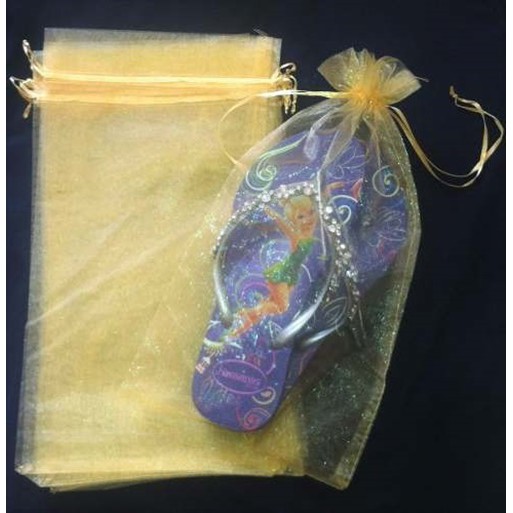 Saco De Organza 20x30 Dourado  (para Chinelo) em Oferta na Shopee