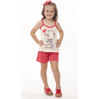 Pijama infantil menina baby doll feminino alcinha verão baby dool curto short doll alçinha malha