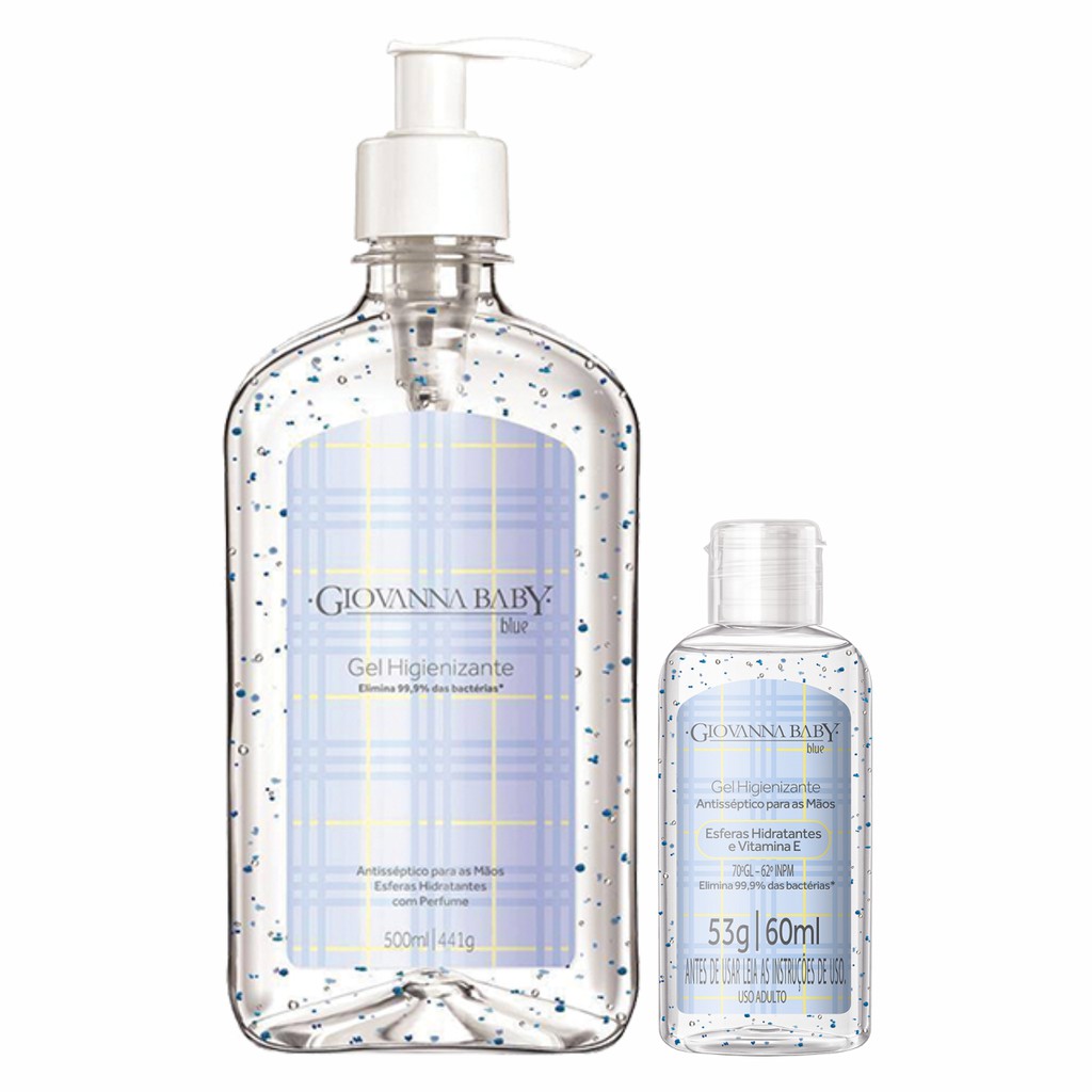 Kit Gel Giovanna Baby Blue 1 Frasco 500ml + 1 Frasco 60ml