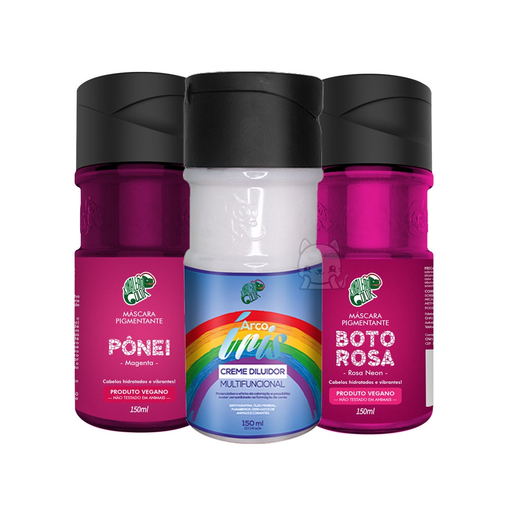 Kit Pônei + Boto Rosa +  Diluidor 150ml - Kamaleão Color
