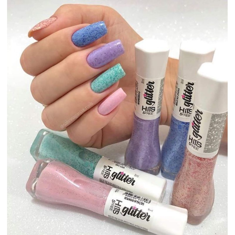 esmalte hits efeito gel 5free gliter