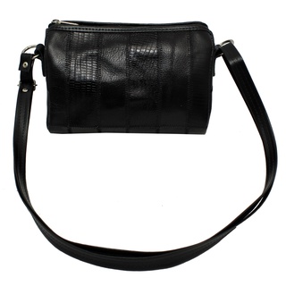 Bolsa em Retalhos em Couro Legitimo Transversal Baú Casual Festa Pequena